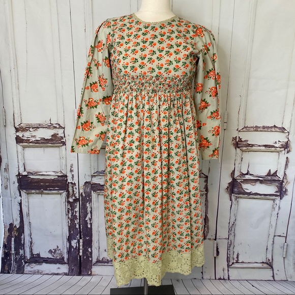 Cornelloki Dresses & Skirts - Vintage CORNELLOKI floral green lace dress 9/10